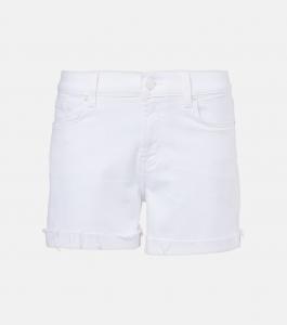 Джинсовые шорты со средней посадкой и потертостями 7 For All Mankind, Swan