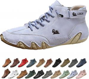 Мужские водонепроницаемые дышащие высокие ботинки-чукка ручной работы, нескользящие, для походов, вождения, кемпинга, легкие босоножки на все сезоны Generic, небесно-голубой