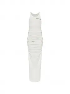 Длинное платье с драпировкой MISBHV, бежевый