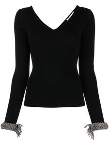 Giuseppe Di Morabito braided-cuffs ribbed-knit top, черный