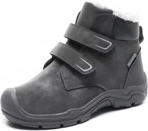 Детские зимние сапоги для мальчиков и девочек, водоотталкивающие, с утеплителем, для снега, прогулок и походов в холодную погоду Zonkacen, Grey