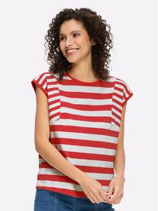 Полосатая рубашка в красно-белую полоску Heine