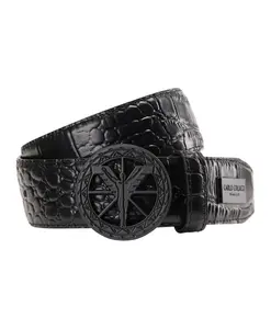 Ремень с принтом под кожу рептилии Carlo Colucci, черный
