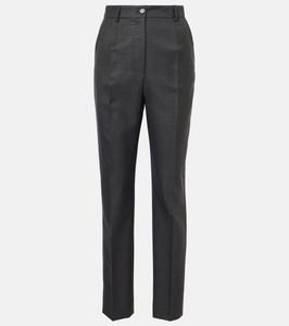 Шерстяные узкие брюки Dolce&Gabbana, Melange Grigi