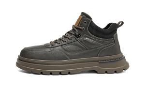HLA Рабочие ботинки мужские Mid top Black/Dark Brown