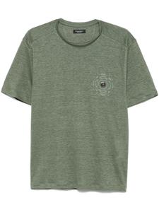 Льняная футболка Stefano Ricci, зеленый