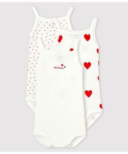 Комплект из 3 боди с принтом в виде сердечек