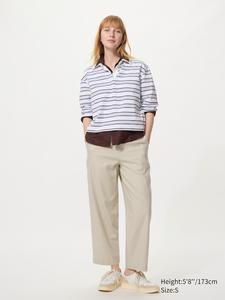 Зауженные брюки из льна и хлопка Uniqlo, 32 beige