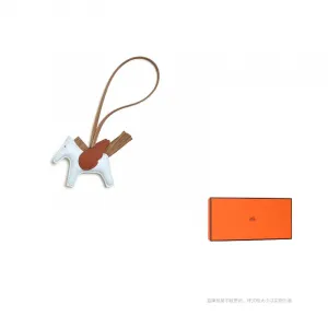 HERMES Кожаный кулон для родео унисекс белый, White