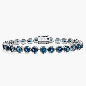 Круглый браслет из веревки London Blue Topaz из стерлингового серебра (5 мм) Blue Nile