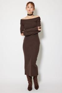 Вязаное платье на одно плечо, универсальное Rienda, цвет D/Brn3