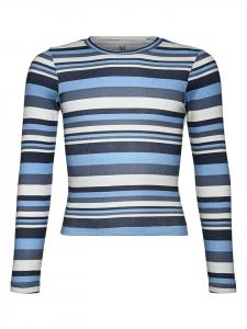 Blue Effect Футболка с длинными рукавами сине-белого цвета