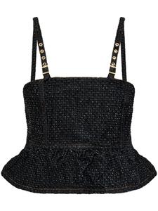 Топ из денима с баской GANNI, черный