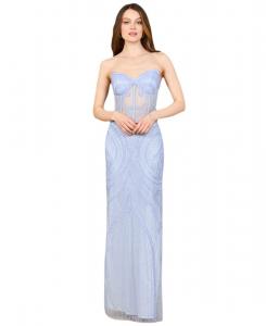 Женское платье-корсаж 9927 с бисером и разрезом Lara, Lt periwinkle