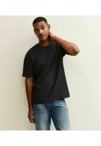 Свободная базовая футболка с вафельным рисунком New Look, Black