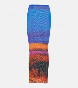 Юбка макси с принтом из сетки Louisa Ballou, Neon Horizon