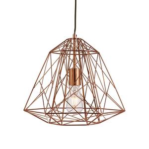 Подвесной светильник searchlight Geometric Cage 1-flammig, сталь/медь