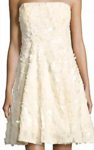 Мини-платье без бретелек с декоративными элементами цвета румяна/слоновая кость Nicole Miller