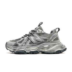 OUBT Потертые винтажные повседневные кроссовки мужские низкие массивные серые, цвет Gray