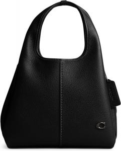 Сумка на плечо Lana из полированной галечной кожи 23 COACH, черный