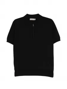 Рубашка поло на молнии Canali, черный