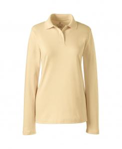 Женская рубашка поло с длинным рукавом в школьной форме и интерлоком Lands' End