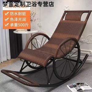 Fantasy Кресло-качалка из ротанга, усиленная модель на двойных колесах, коричневый, с противоскользящим ковриком