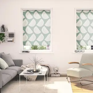 Рулонная штора LICHTBLICK Rollo Klemmfix, без сверления, затемнение, Moving Rainbow - зеленая затемняющая | энергосберегающая, свободно свисающая Lichtblick Original, зеленый/белый