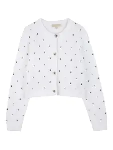 Кардиган с заклепками Michael Kors Kids, белый