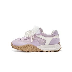 DAPHNE Женские противоскользящие износостойкие низкие кеды бежево-фиолетовые, цвет Beige Purple