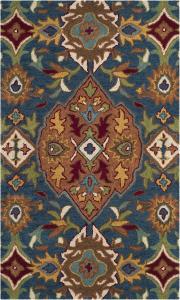 SAFAVIEH Heritage Collection ковер, 61 x 92 см, Camel & Blue, ручной работы традиционный восточный шерстяной, идеально для помещений с высокой проходимостью в прихожей, гостиной, спальне (HG653A)