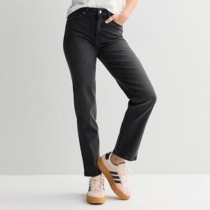 Женские джинсы с высокой посадкой и прямыми штанинами Sonoma Goods For Life, Black Wash