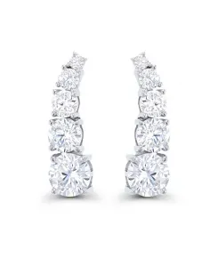 Изогнутые серьги-клаймберы из 14-каратного розового золота с кубическим цирконием (также из 14-каратного золота по серебру или 14-каратного розового золота по серебру) Macy'S, white