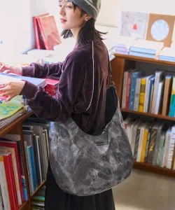 Круглая сумка через плечо SP с принтом из искусственной кожи, модель 25AW