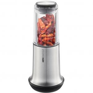 Мельница для чили X-PLOSION, особенно острая, коррозионно-устойчивая стальная режущая система Gefu, серебристый/прозрачный/черный