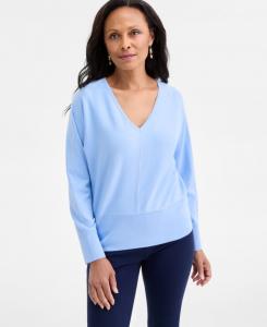 Женский свитер с рукавами летучая мышь и V-образным вырезом, эксклюзивно для Macy's JM Collection, Open Air