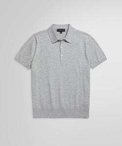 Поло-свитер с коротким рукавом из хлопка супима Brooks Brothers, цвет Gray
