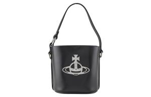 Vivienne Westwood Сумка-ведро DAISY из телячьей кожи, женская повседневная сумка через плечо черного цвета