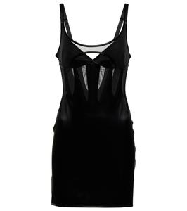 Мини-платье-бюстье с сетчатыми вставками Mugler, черный