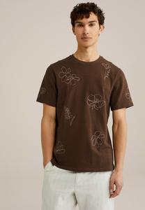Футболка с принтом WE Fashion, темно-коричневый