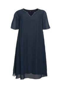 Шифоновое платье с драгоценными камнями на вырезе sheego, цвет Nachtblau