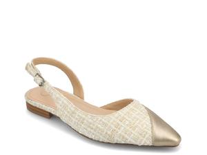 Балетки Journee Daphnne Flat, Gold Metallic/White Tweed Print