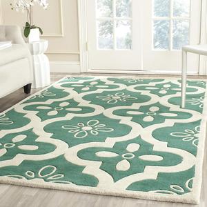 Ковер ручной работы SAFAVIEH, 122 x 183 см,  Chatham Collection Teal / Ivory CHT751T геометрический премиум шерстяной