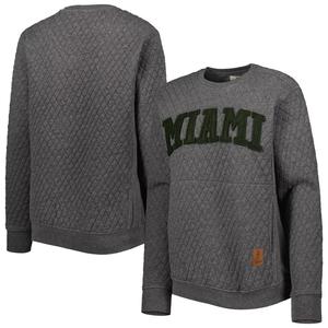 Женский стеганый пуловер Pressbox Heather Charcoal Miami Hurricanes Moose