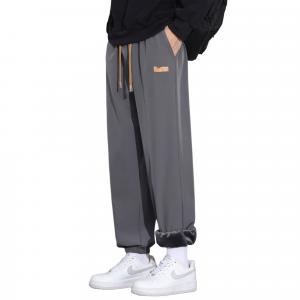 Хлопковые брюки Unisex утепленные с флисовой подкладкой прямого кроя WARRIOR, темно-серый (cuffed fleece-lined style)