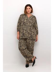 Блузка KAFFE curve, цвет chinchilla/black animal print