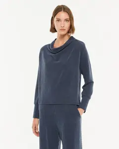 Женская футболка с рубчиком, длинный рукав Paz Torras, синий