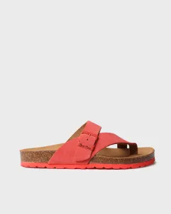 Женские открытые замшевые сандалии на плоской подошве однотонных тонов Toni Pons, бордовый