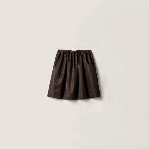 Юбка из технического газа MIU MIU, кофе