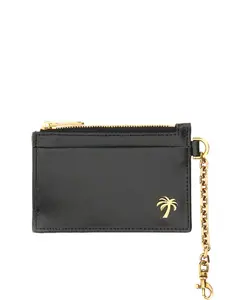 Кожаный кардхолдер Palm Angels, серый